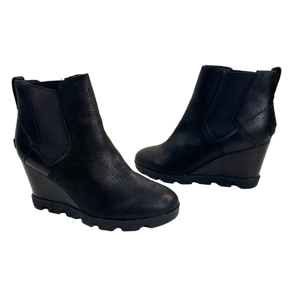Sorel Women’s Joan Uptown Waterproof Wedge Chelsea Boot in Black Size: 9 - Picture 3 of 16